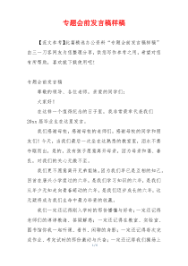 专题会前发言稿样稿