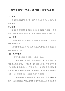 燃气工程完工交验、通气项目作业指导书