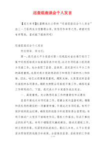 巡查组座谈会个人发言