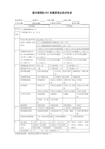 围术期预防DVT质量管理自我评价简表