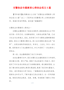 交警执法专题教育心得体会范文5篇