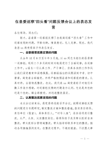 在县委巡察“回头看”问题反馈会议上的表态发言