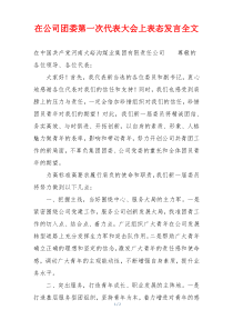 在公司团委第一次代表大会上表态发言全文