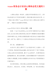 vcase财务会计实训心得体会范文通用5篇