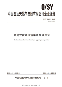 QSY 06032-2018 多管式段塞流捕集器技术规范