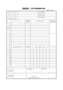 管道保温分项验收记录