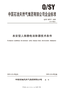 QSY 08717-2019 本安型人体静电消除器技术条件