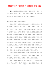 精编学习两个确立个人心得体会范文5篇