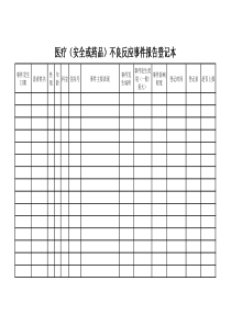 不良事件报告登记本