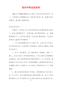 造价年终总结系列