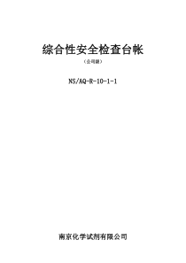 综合性安全检查表(公司级)