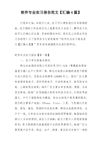 软件专业实习报告范文【汇编4篇】