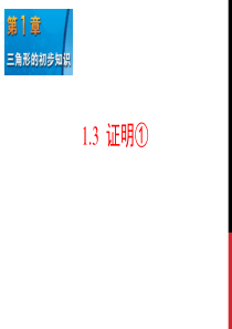 浙教版八上1.3证明(1)