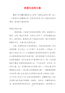 热爱生活的文案