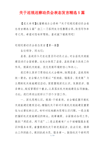 关于巡视巡察动员会表态发言精选5篇