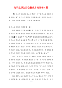 关于组织生活会整改方案详情4篇