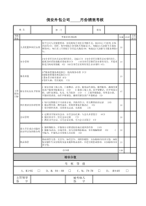 保安公司绩效考核