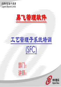 ERP系统软件培训-神州数码-SFC培训幻灯片（PPT 38页）