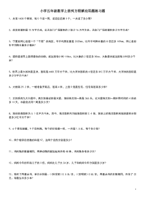 小学五年级数学上册列方程解应用题练习题