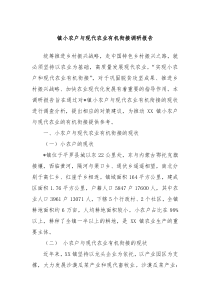 镇小农户与现代农业有机衔接调研报告