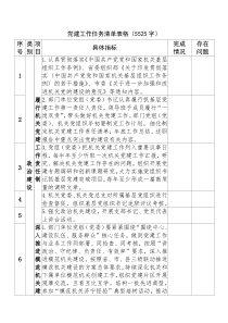 党建工作任务清单表格