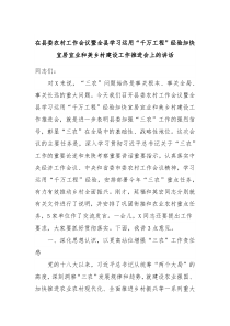 在县委农村工作会议暨全县学习运用千万工程经验加快宜居宜业和美乡村建设工作推进会上的讲话