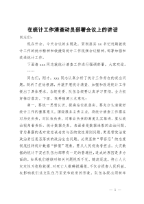 在统计工作清查动员部署会议上的讲话