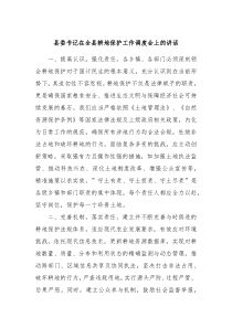 县委书记在全县耕地保护工作调度会上的讲话