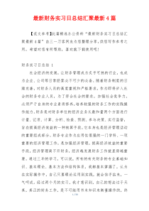 最新财务实习日总结汇聚最新4篇