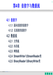 C#网络编程(整理版)PPT课件第04章-套接字与数据流