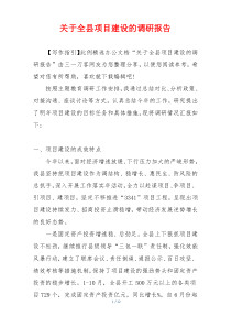 关于全县项目建设的调研报告