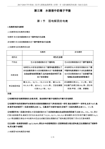 2017-2018学年度高二化学人教版选修四第三章第一节《弱电解质的电离》知识点总结