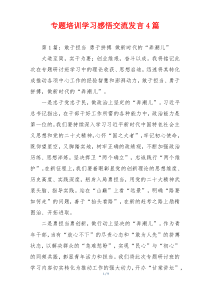 专题培训学习感悟交流发言4篇