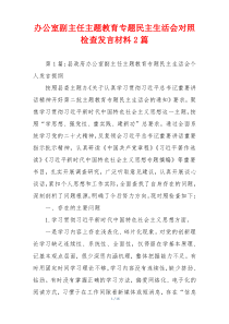 办公室副主任主题教育专题民主生活会对照检查发言材料2篇