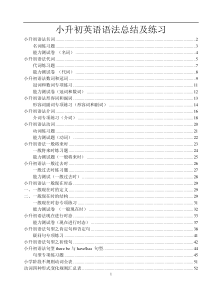 最全小升初英语语法点(总结及练习)