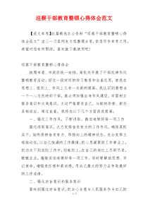 巡察干部教育整顿心得体会范文