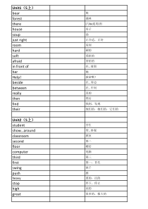 苏教版译林五年级上册单词表