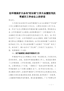 在环境保护大会与“河长制”工作大会暨防汛抗旱减灾工作会议上的讲话