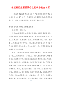 在巡察组巡察反馈会上的表态发言3篇