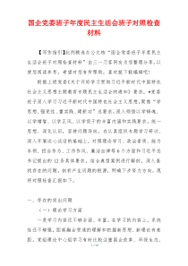 国企党委班子年度民主生活会班子对照检查材料