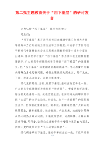 第二批主题教育关于“四下基层”的研讨发言