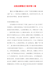 巡视巡察整改方案详情3篇