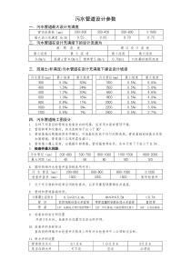 污水管道设计参数