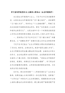 学习宣传贯彻党的XX大精神心得体会生态环境保护