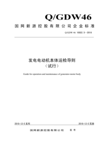 QGDW 46 10022.5-2018 发电电动机本体运检导则 试行