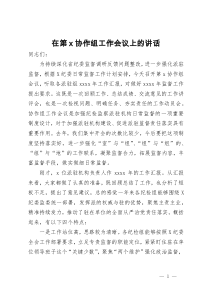 在协作组派驻监督工作会议上的讲话