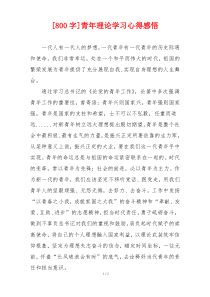 [800字]青年理论学习心得感悟