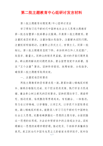 第二批主题教育中心组研讨发言材料