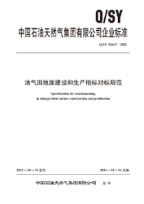 QSY 01047-2023 油气田地面建设和生产指标对标规范