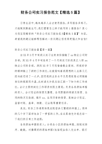 财务公司实习报告范文【精选5篇】